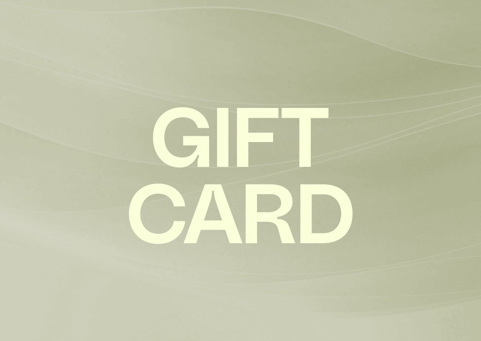 Gift card text on a beige background